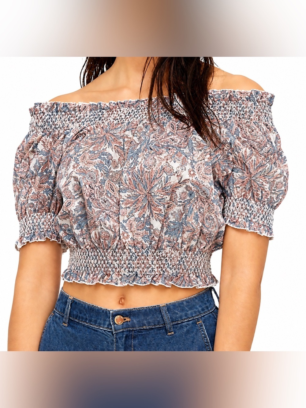 J Crew Liberty floral smocked top, XS